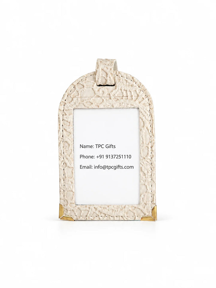 White Glided Grace Luggage Tag