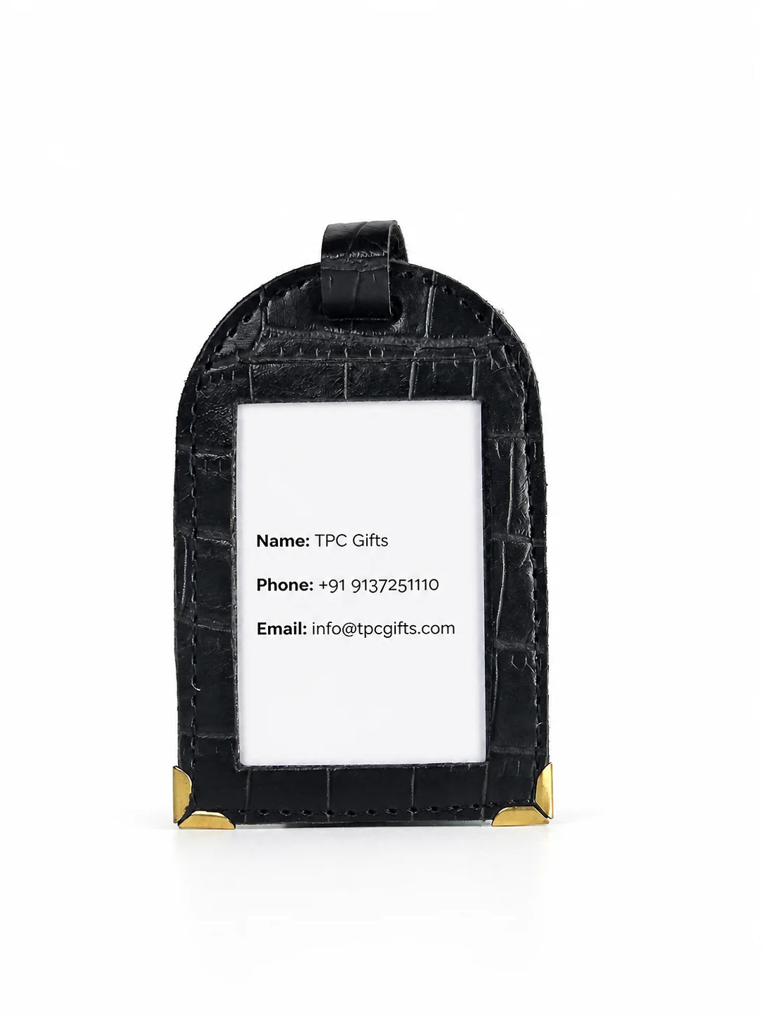 Black Croco Luggage Tag