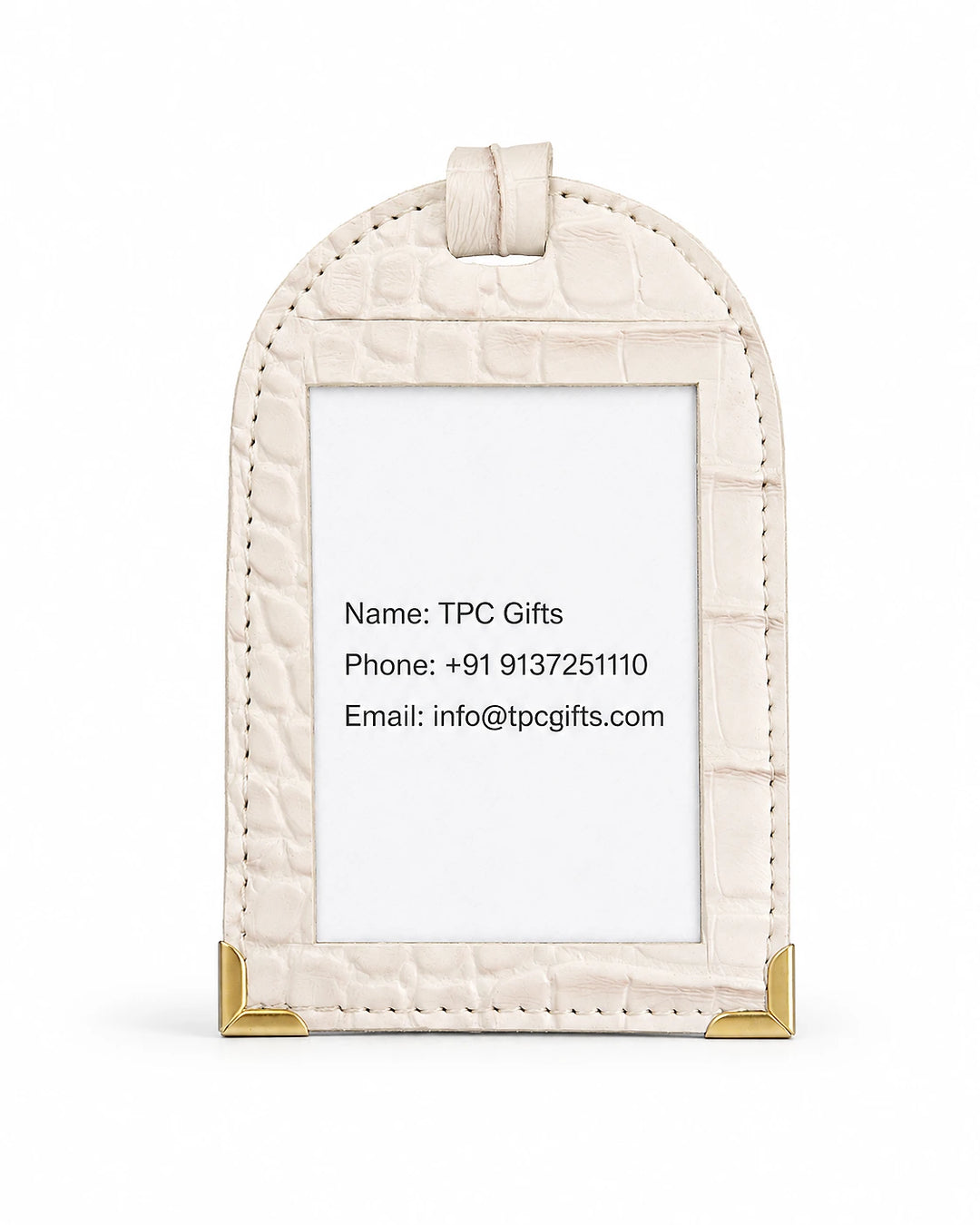 Ivory Croco Luggage Tag