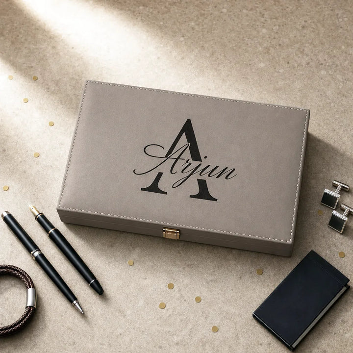 Personalised Leather Valet Organiser