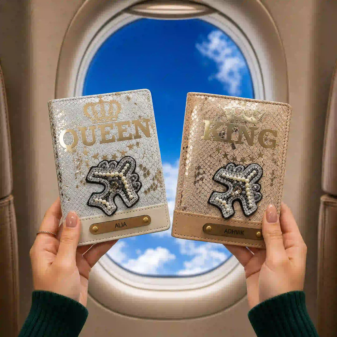 couple passport cover genuine leather