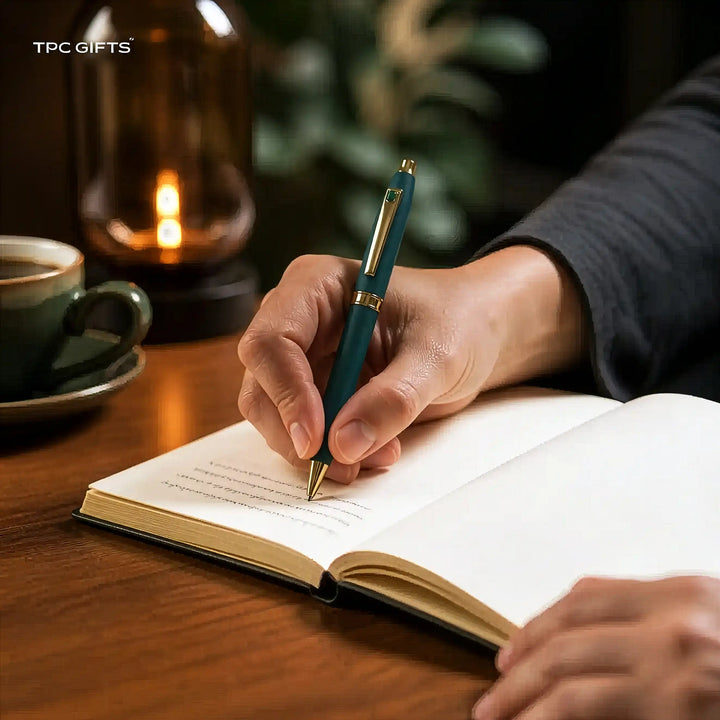 Classic Green – Personalised Pen with Name in Gold Gift Case