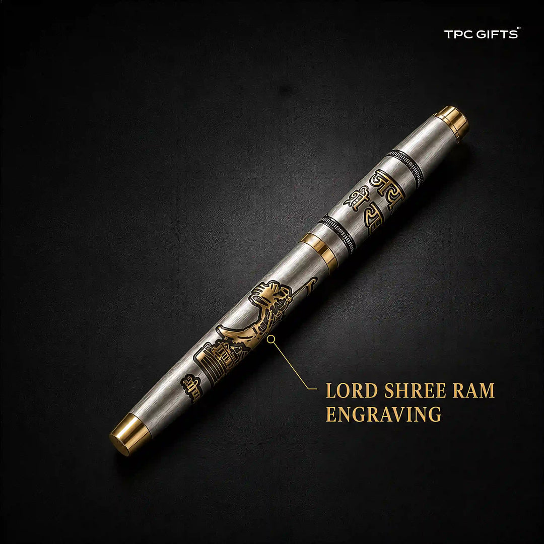 Jai Shree Ram Pen – Engraved Metal Roller Ball