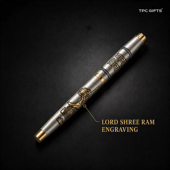 Jai Shree Ram Pen – Engraved Metal Roller Ball