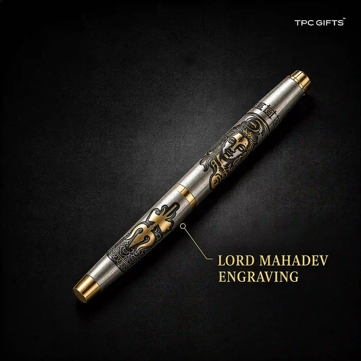 Mahadev Pen – Lord Shiva Engraved Metal Roller Ball