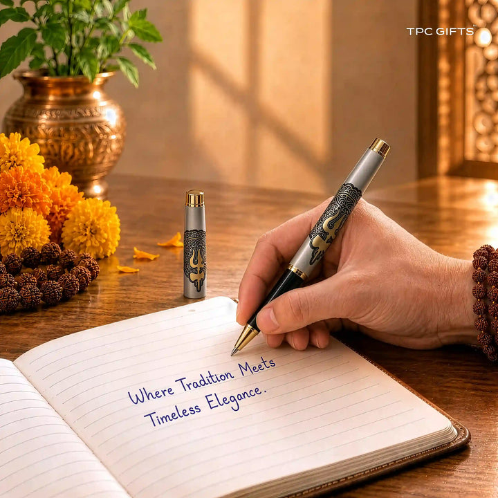 Mahadev Pen – Lord Shiva Engraved Metal Roller Ball