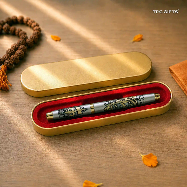 Mahadev Pen – Lord Shiva Engraved Metal Roller Ball