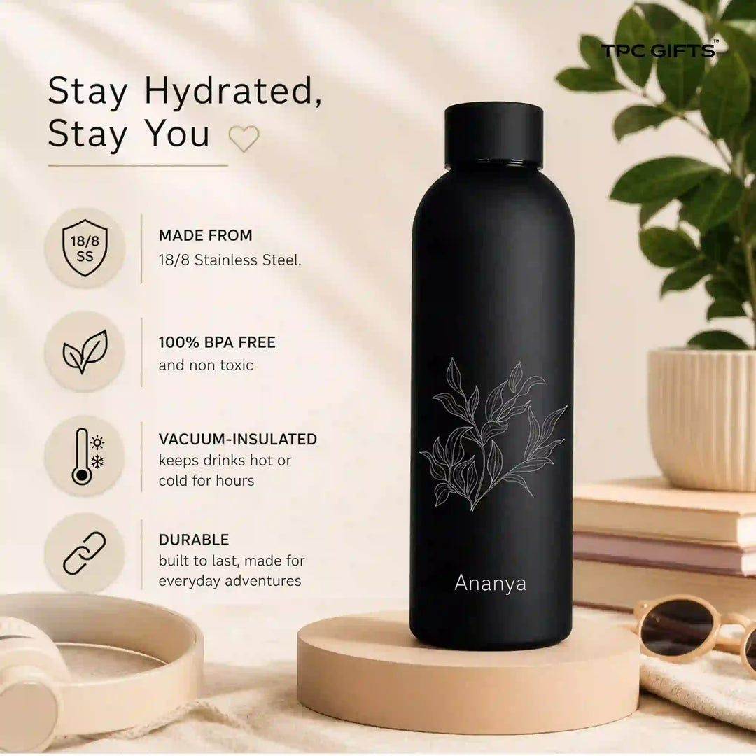 Personalized Water Bottle with Name – 500ml Insulated Stainless Steel