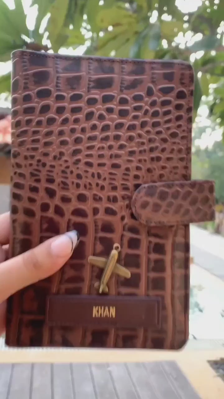 Croco Genuine Leather Travel Wallet