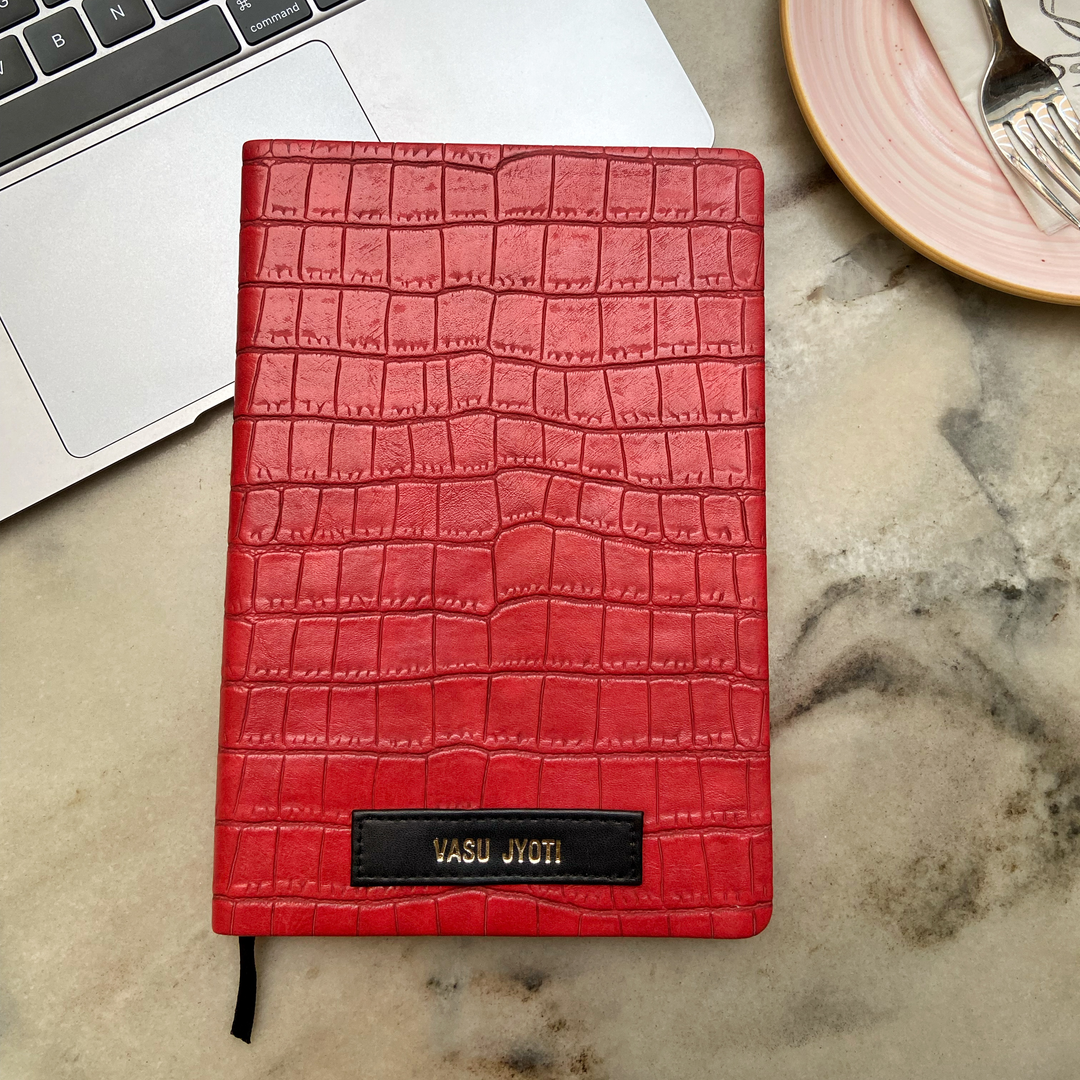Customised Diary Red Croco Texture