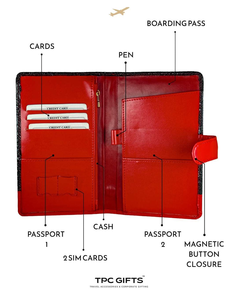 Molten Dragon Personalised Leather Travel Wallet