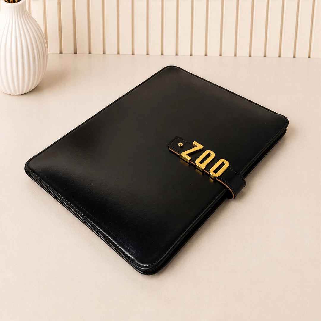 The Letter Laptop Sleeve – Personalised Laptop Sleeve with Gold Letters, Vegan Leather | All Sizes