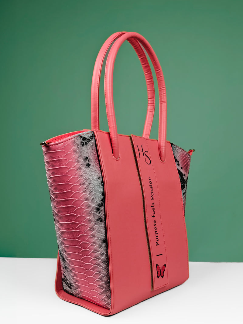 Tote Bags For Women - Blush Pink Edition Pattern Edition By Tpc Gifts Side Shot 