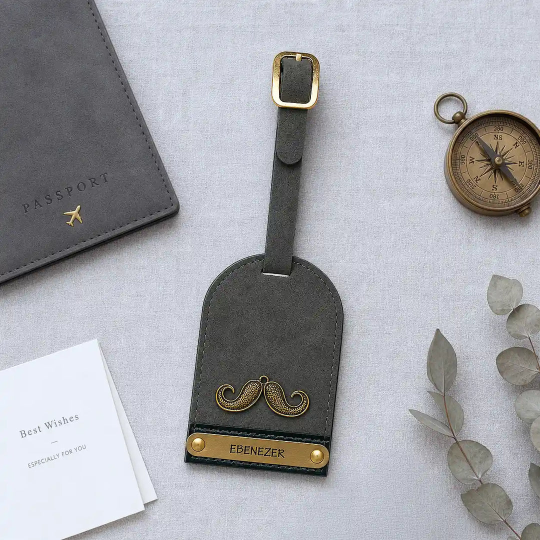Grey and Black Dual Tone Luggage Tag