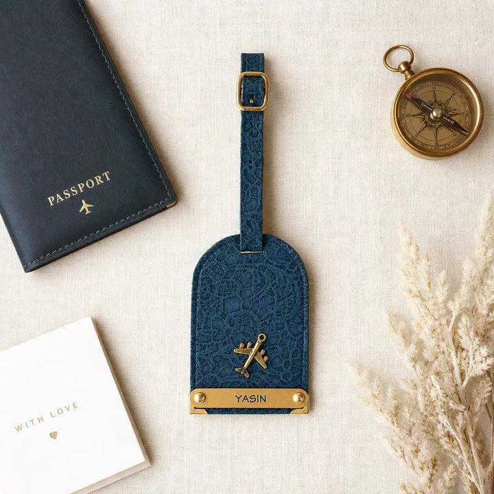 Blue Glided Grace Luggage Tag