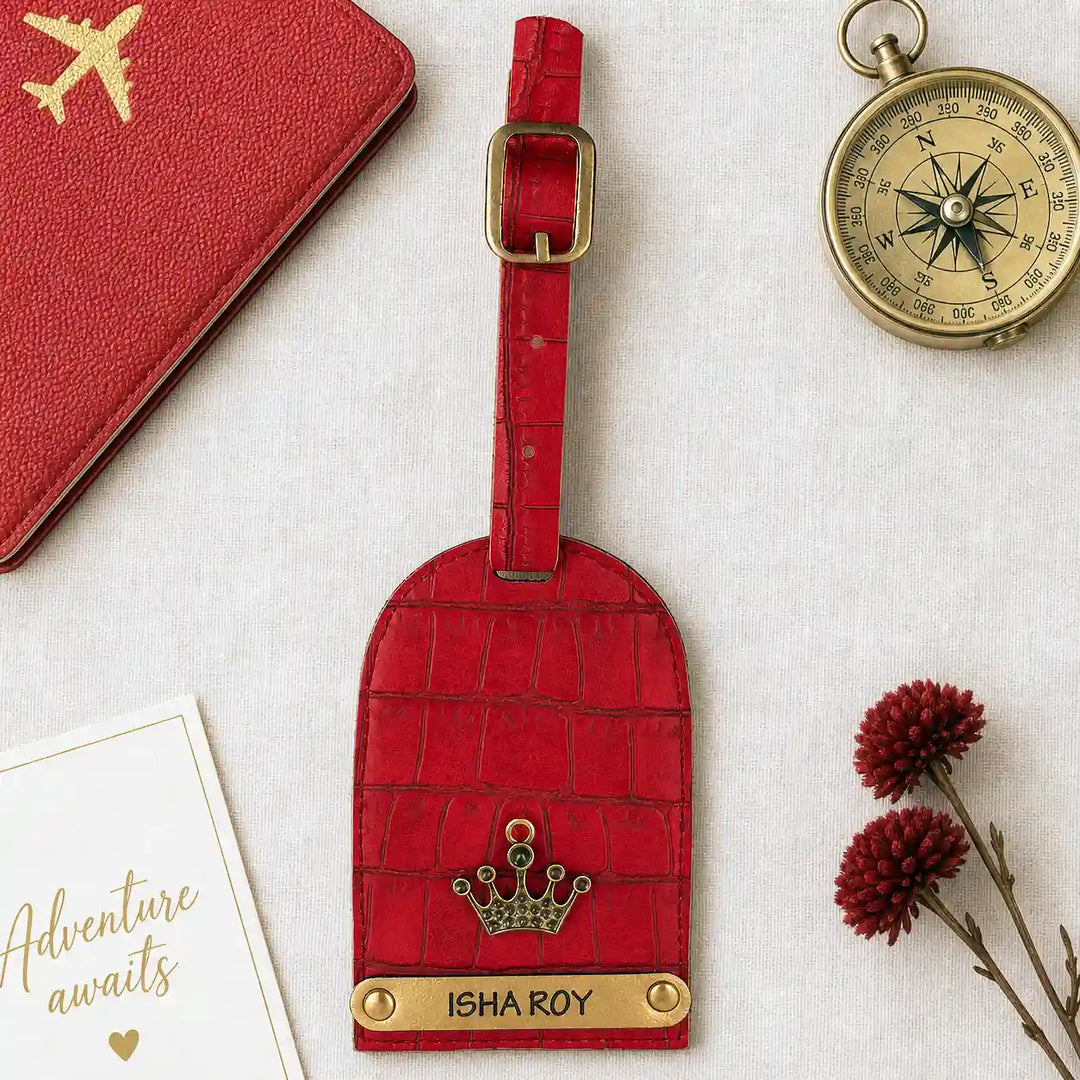 Red Croco Luggage Tag