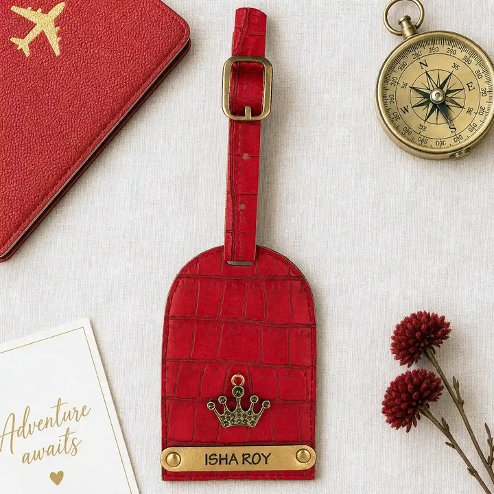 Red Croco Luggage Tag