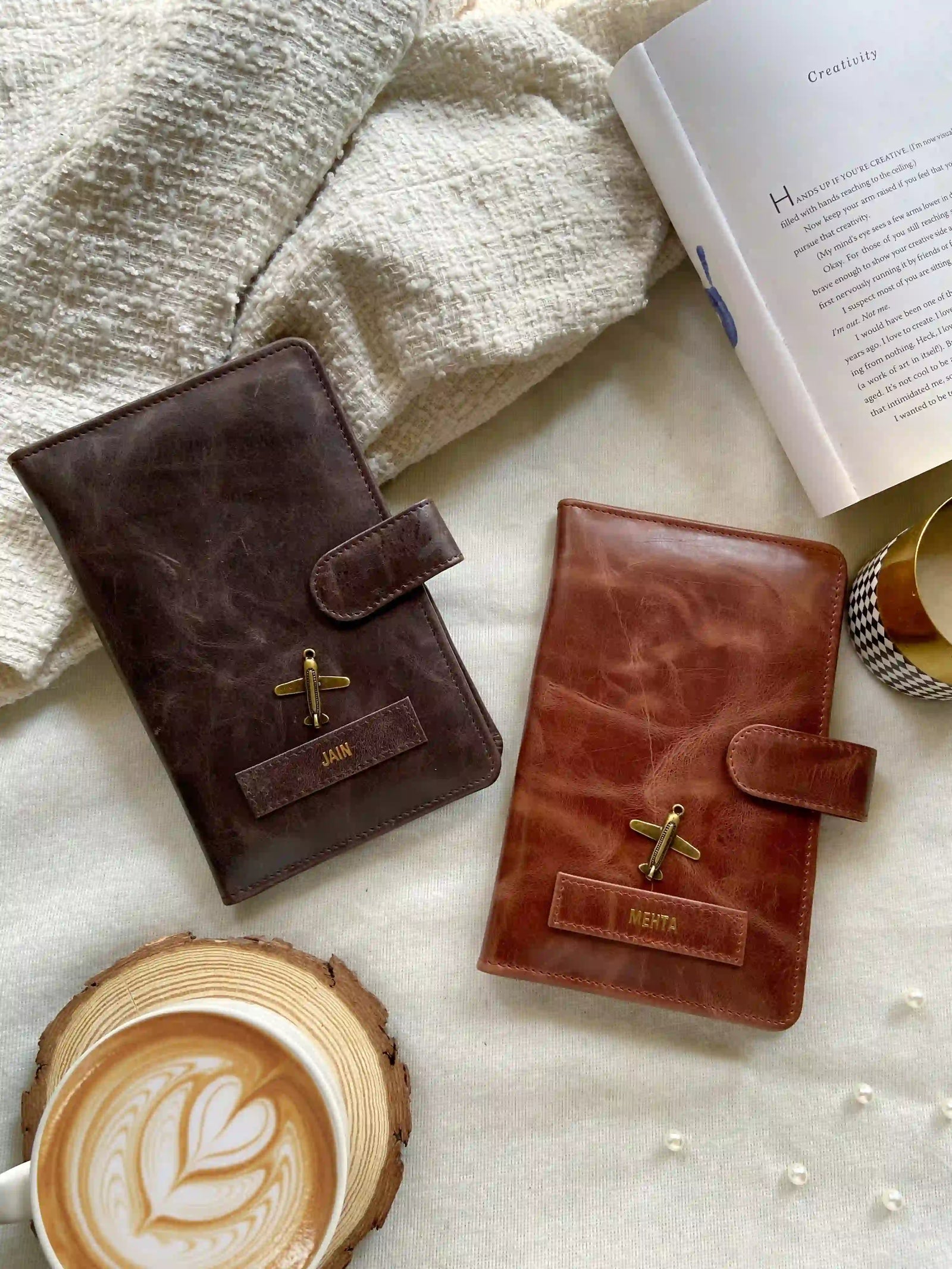 Vintage genuine leather couple travel organiser from TPC Gifts