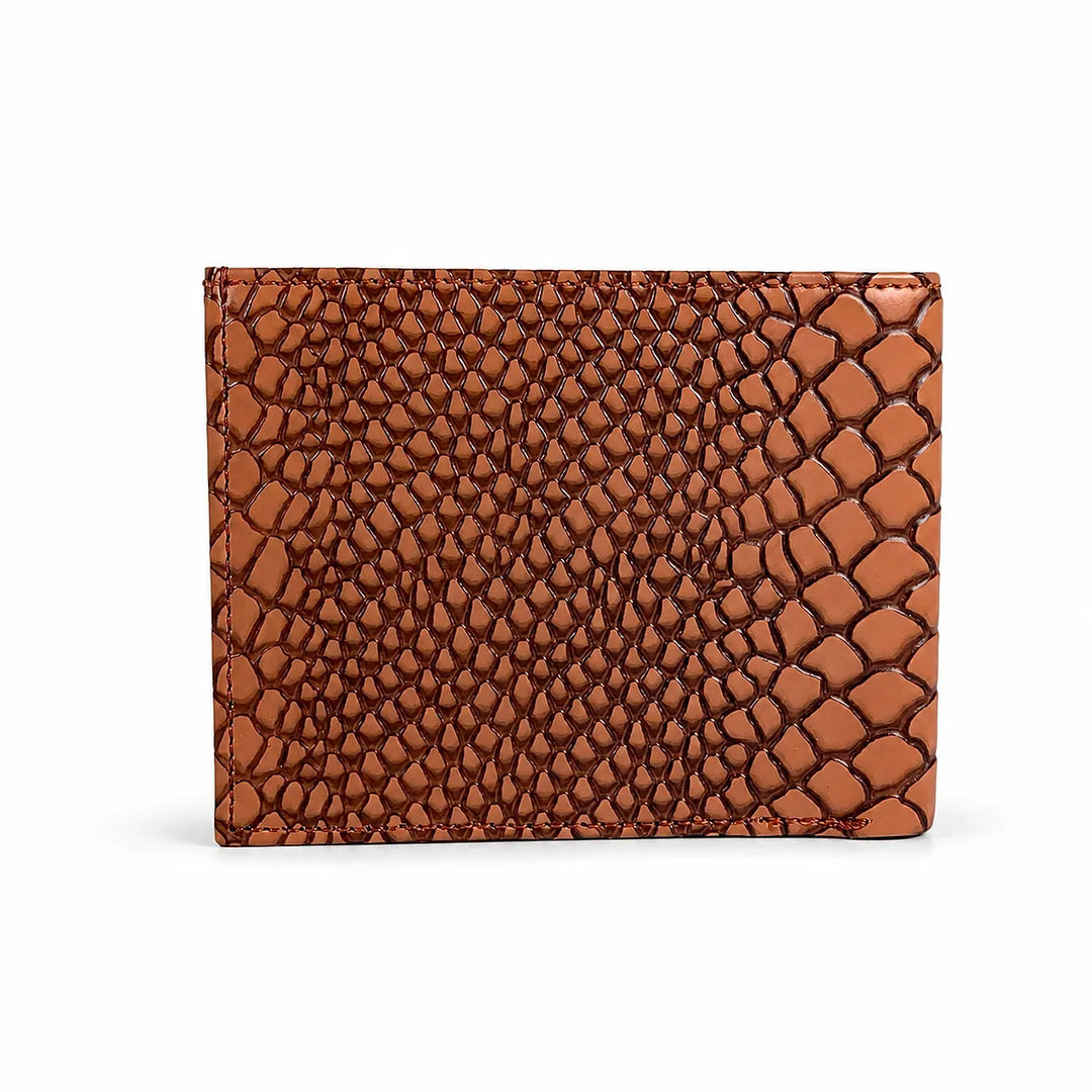 Personalized Men’s Textured Tan Brown Wallet with Free Charm