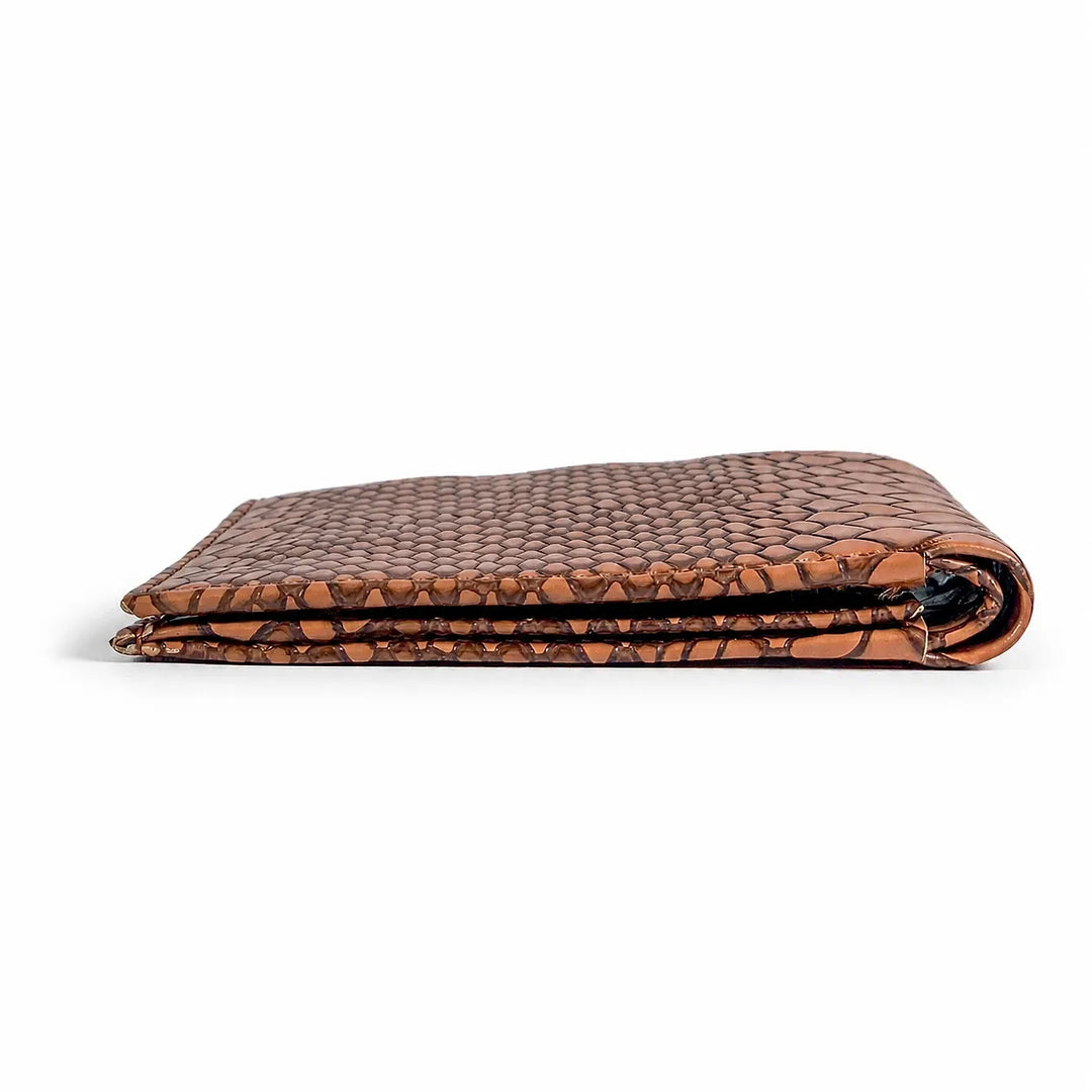 Personalized Men’s Textured Tan Brown Wallet with Free Charm