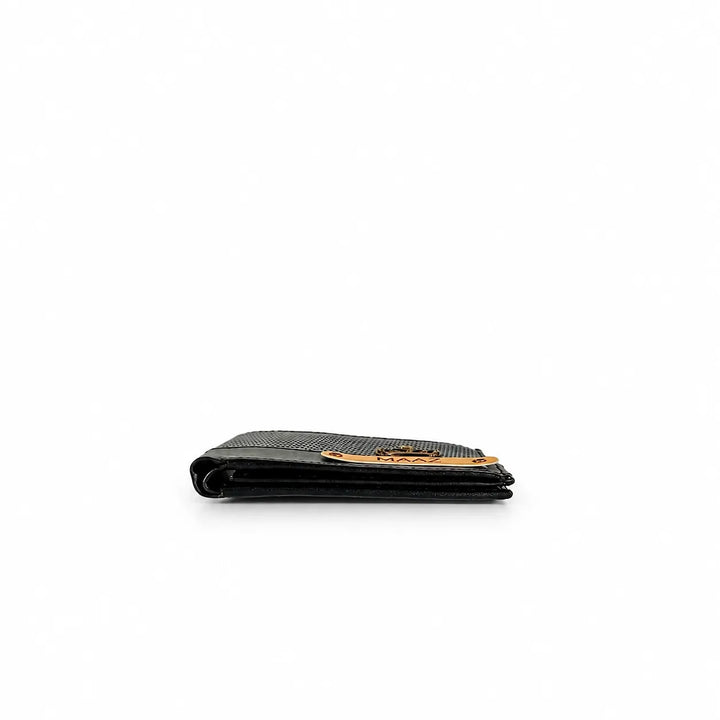 Personalized Black Zig - Zag  Genuine Leather Mens Wallet
