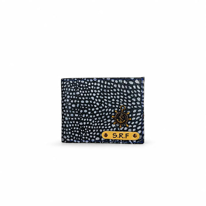 Personalized Blue Gator Texture Leather Men&