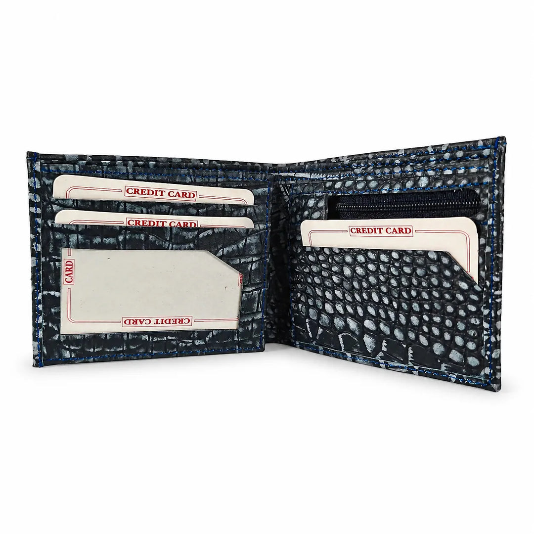 Personalized Blue Gator Texture Leather Men&