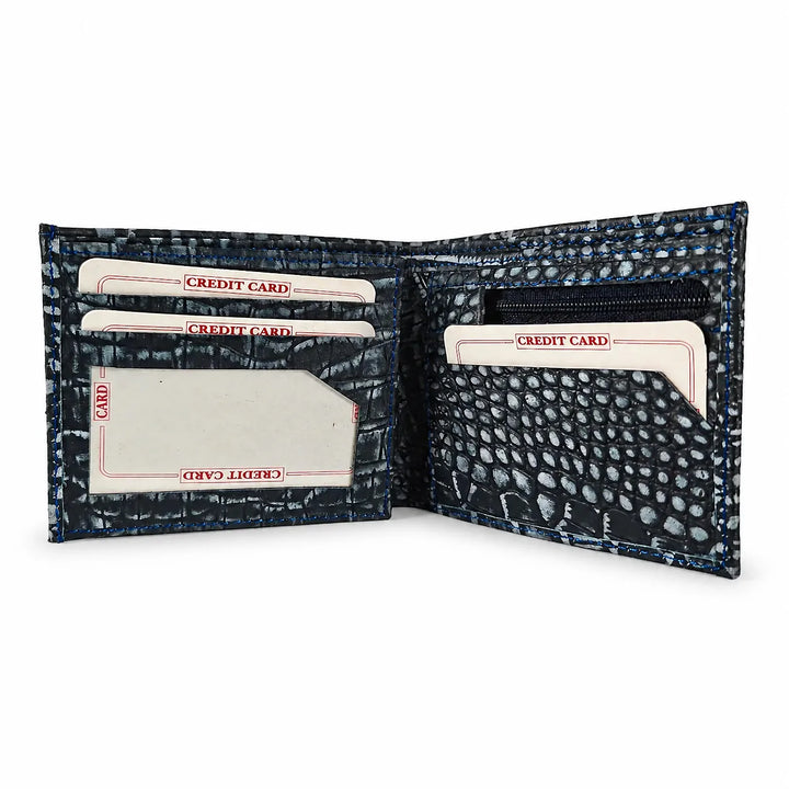 Personalized Blue Gator Texture Leather Men&