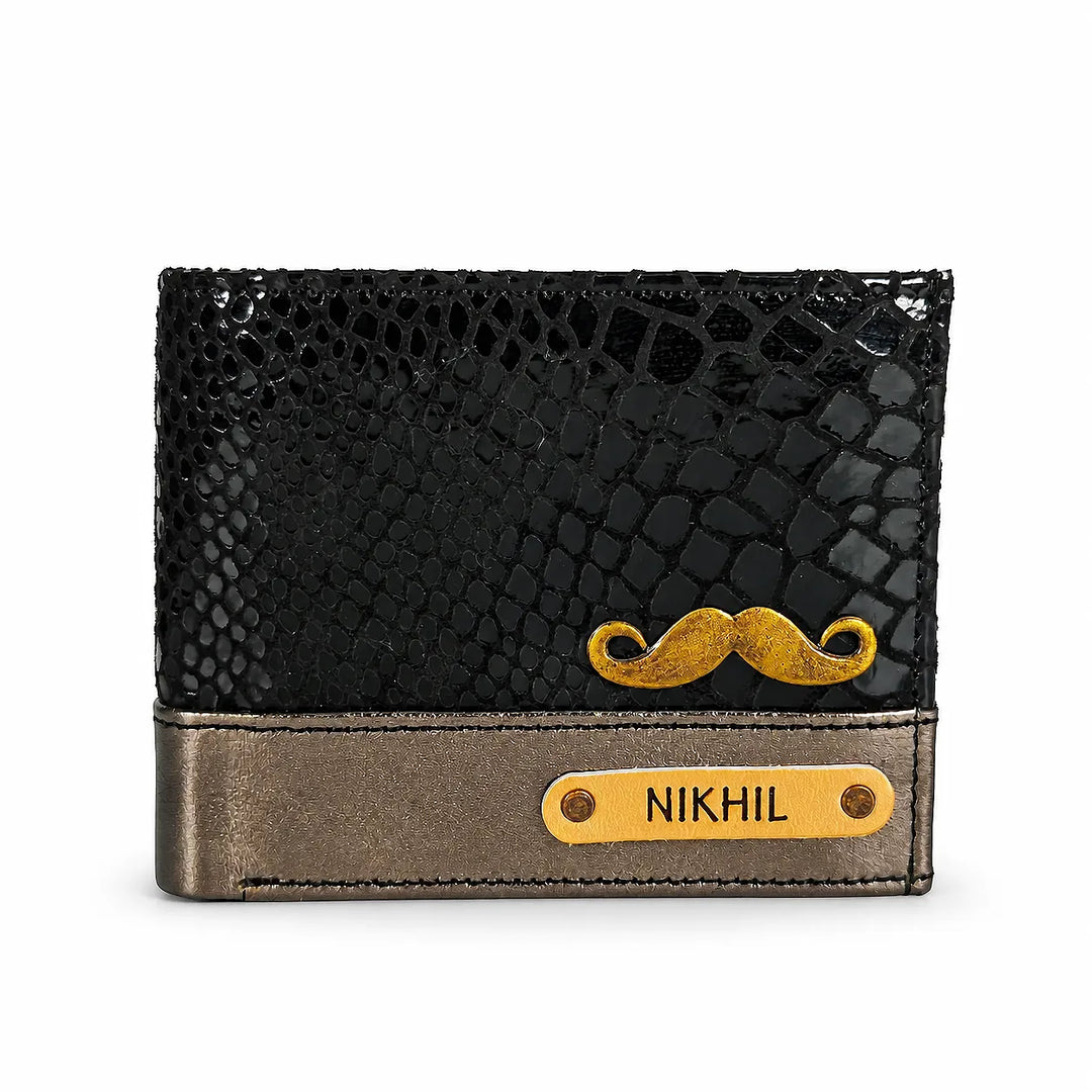 Personalized Black Bollywood Geniune Leather Mens Wallet