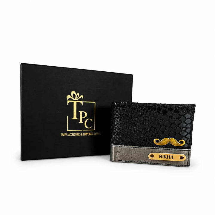 Personalized Black Bollywood Geniune Leather Mens Wallet