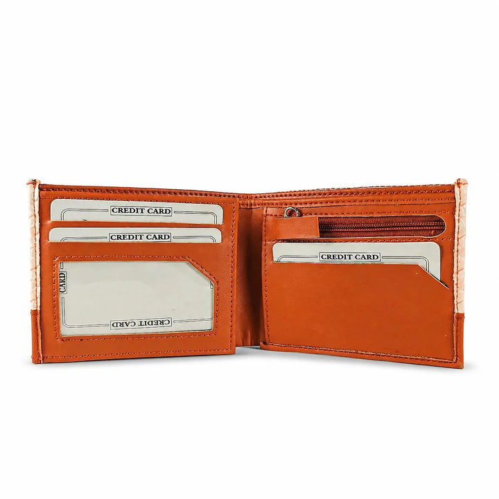 Personalized Cinnamon &amp; Sand Weave Texture  Mens Wallet