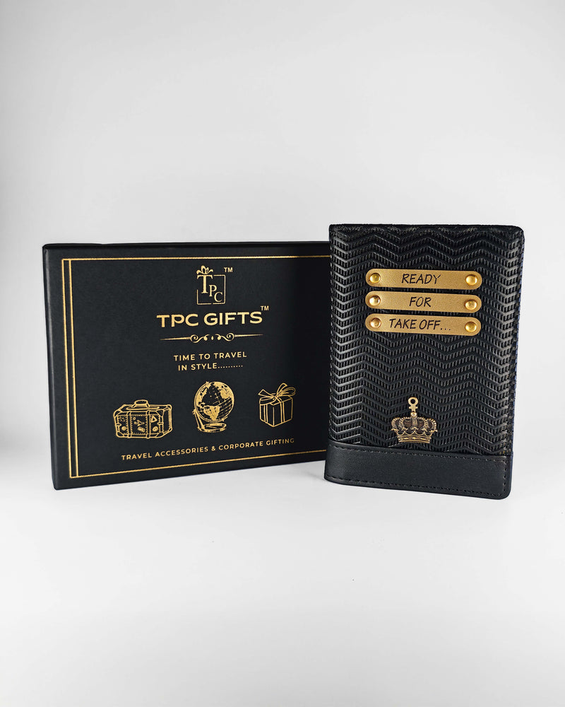 Personalized Passport Cover - Ziggy Genuine Leather Black