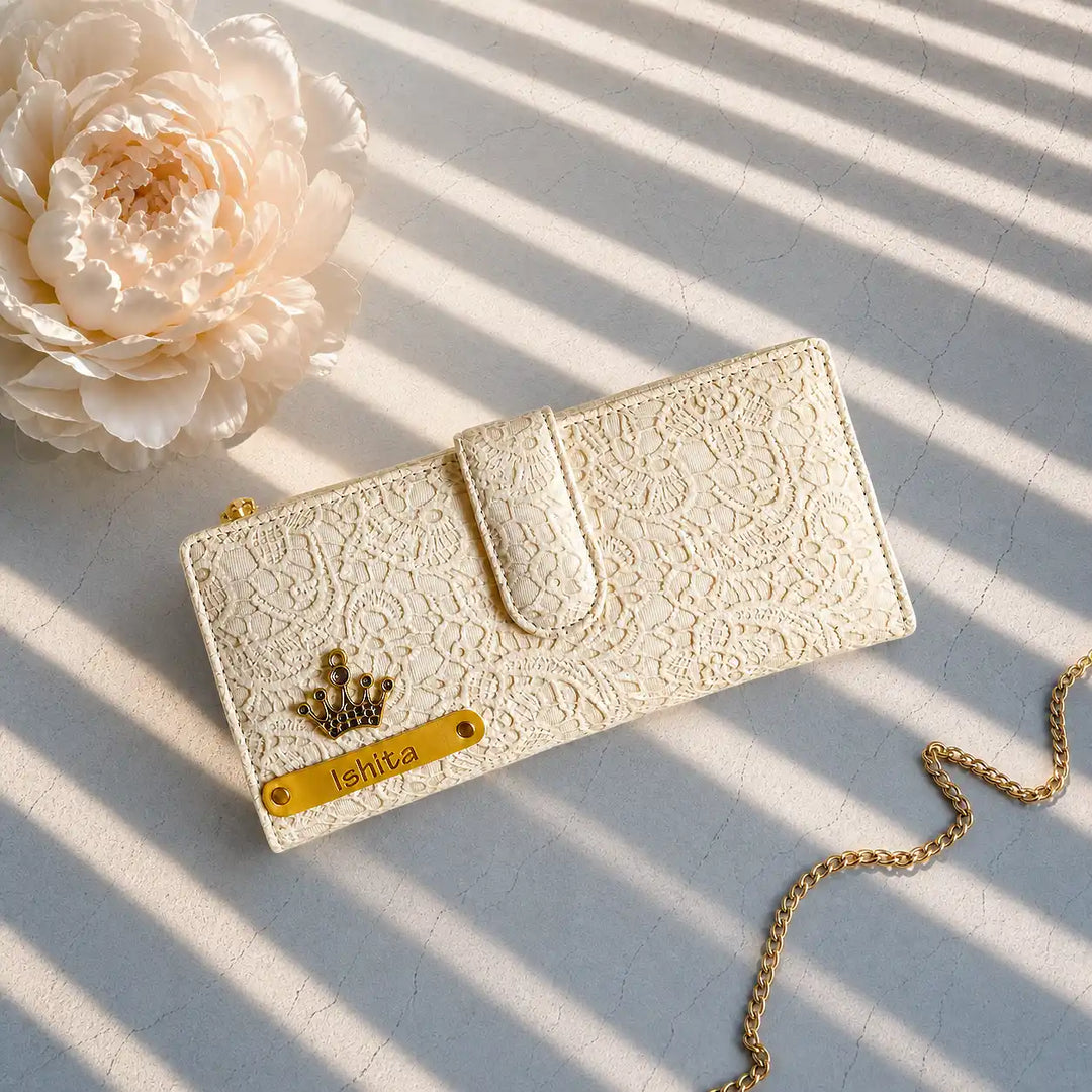 WHITE GLIDED GRACE MONEYWALLET