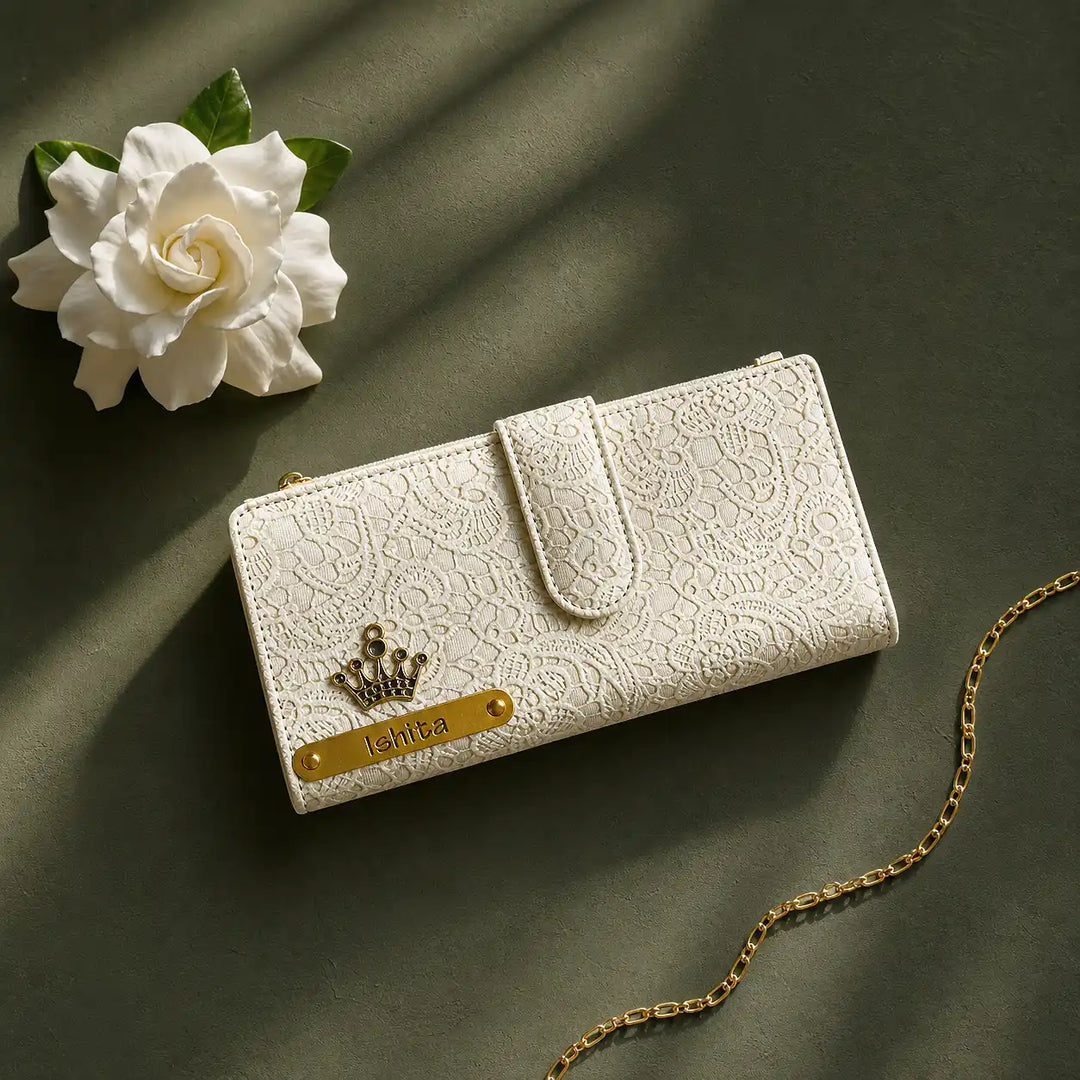 WHITE GLIDED GRACE MONEYWALLET