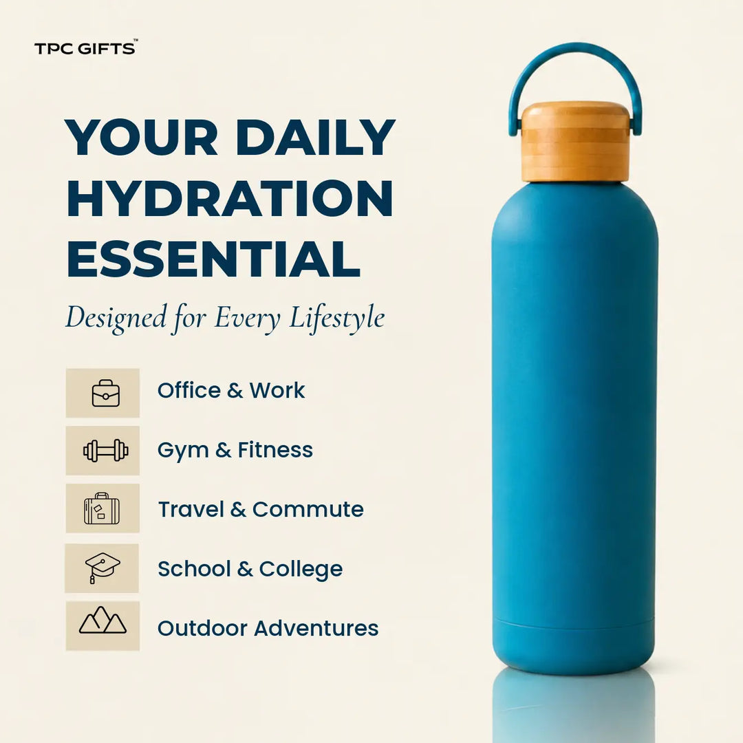 Daily — Tall Water Bottle with Wooden Lid (750ml)