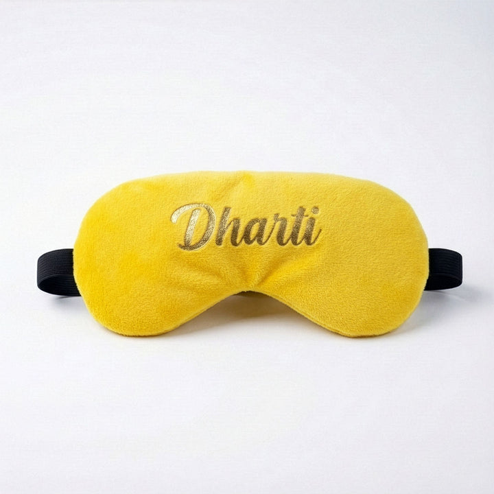 Yellow travel sleep mask with &