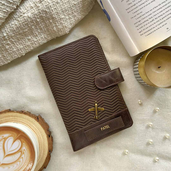 Genuine leather brown colour travel wallet by TPC Gifts