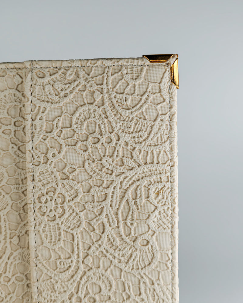 Personalized Passport Cover - Glided Grace White