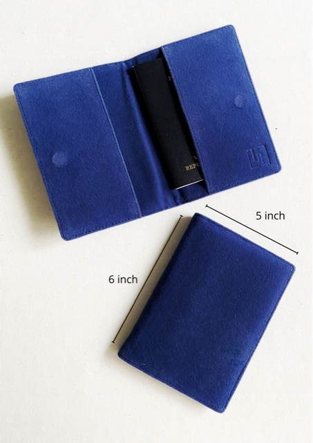 Personalised Dark Blue Velvet  Passport Cover