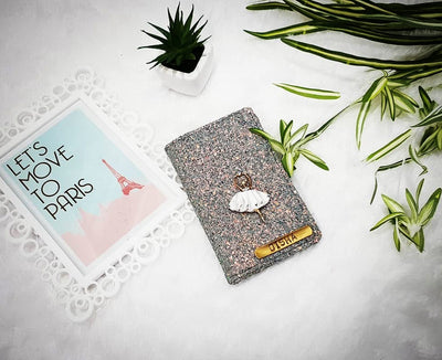 Personalised  Sea Green Glitter Passport Cover