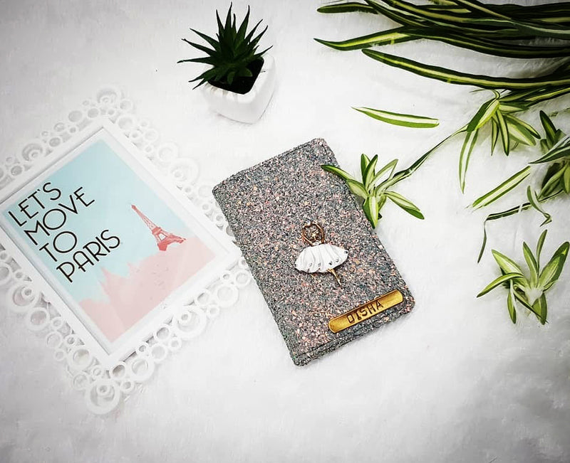 Personalised  Sea Green Glitter Passport Cover
