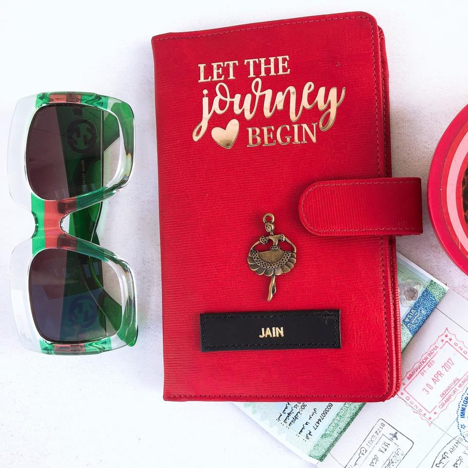 Personalised Ruby Red Travel Organizer