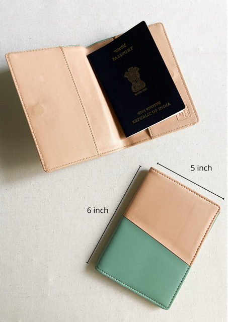 Personalised Pastel Green & Peach Passport Cover