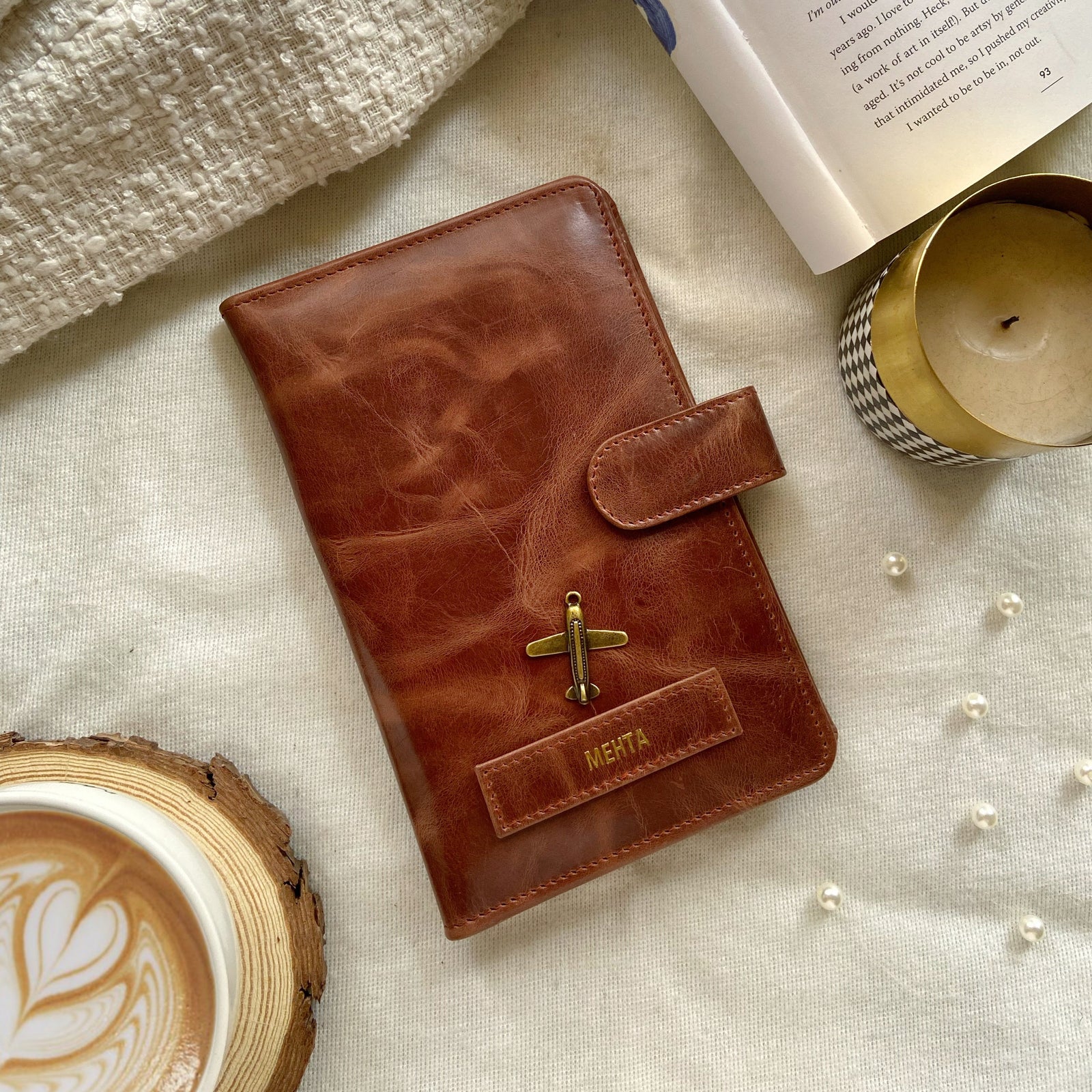 Brown Vintage Genuine Leather Travel Wallet