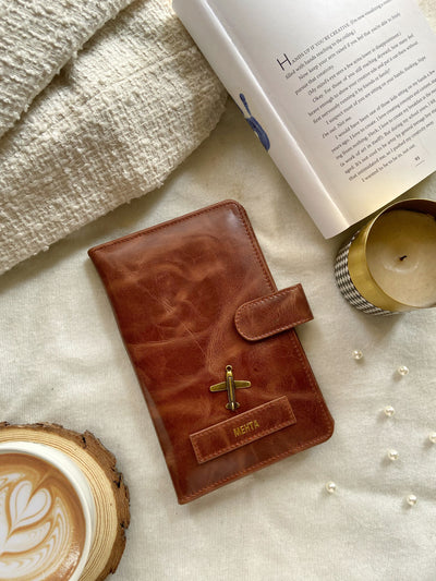 Brown Vintage Genuine Leather Travel Wallet