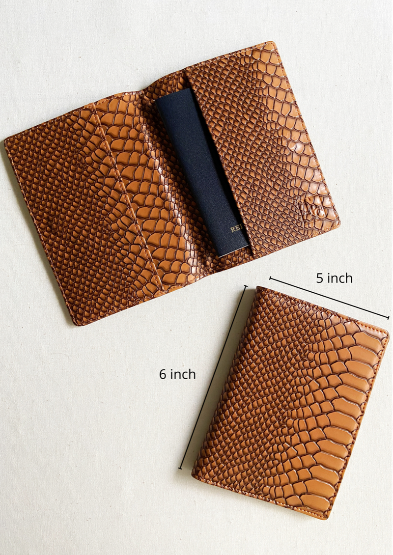 Personalised Brown Two Tone Snake  Passport Cover