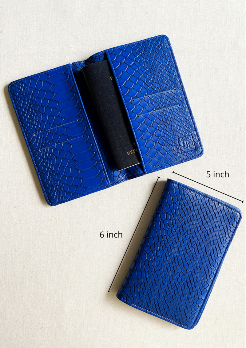 Personalised Blue Croc Passport Cover