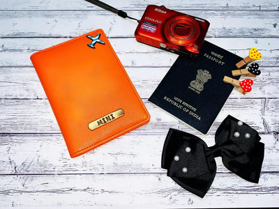 Personalised Orange Passport Cover