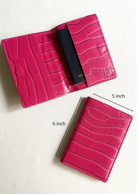 Personalised Couple Blue & Pink Croc Passport Cover