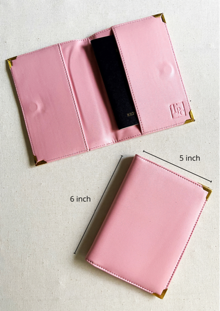 Personalised Dual  Tone Antique Pink &amp; Grey Black Couple Passport Cover